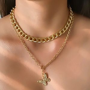 Gold Plated Butterfly Necklace
